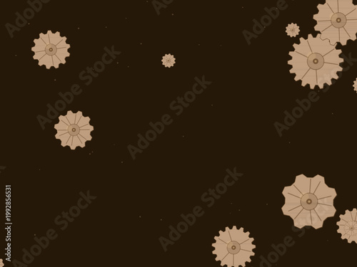 Vintage Industrial Steampunk Gear Pattern Design Backdrop