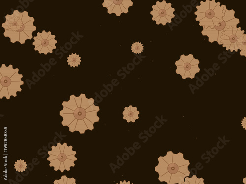 Steampunk Gears Mechanical Pattern Industrial Background