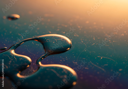 Abstract close up of water droplets with a warm blurred background