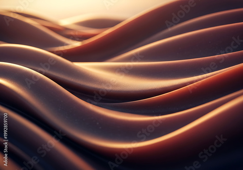Abstract flowing forms with a warm brown and orange color scheme