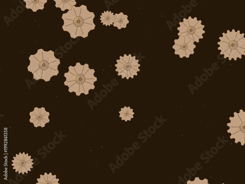 Brass Gear Cog Steampunk Pattern Background