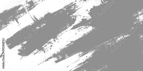 Diagonal gray paint brush stroke texture on white background showing detailed bristle marks for artistic graphic design