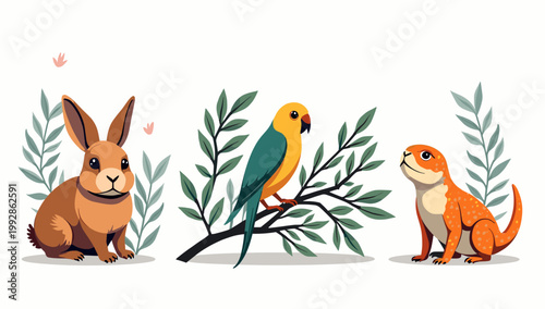 This charming hare illustration evokes feelings of tranquility and innocence, perfect for children's books, branding, or whimsical design projects. It