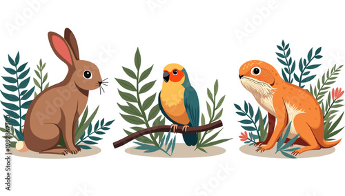 A charming illustration of a capybara nestled amongst lush foliage. Perfect for conveying a sense of peace, nature, or a playful brand identity.