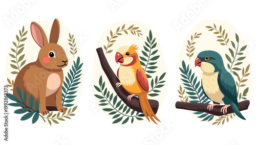 A charming illustration of a koala surrounded by foliage. Ideal for children's content, branding, or adding a touch of whimsy to your projects.