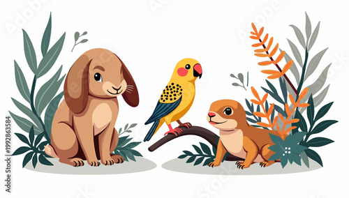 A charming illustration of a sloth peacefully sleeping amidst lush foliage. Ideal for representing tranquility, relaxation, and a connection with natu