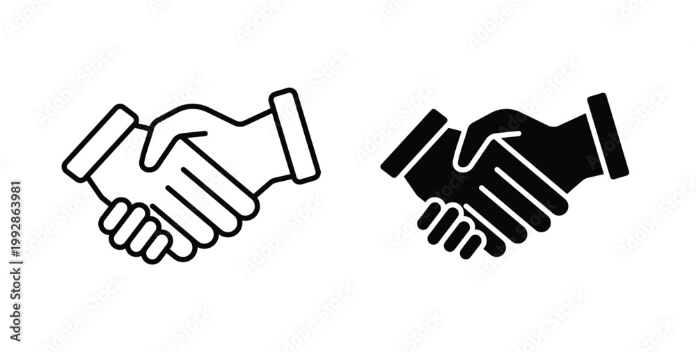 Obraz premium Handshake icon illustrations on white, Best for Design Projects