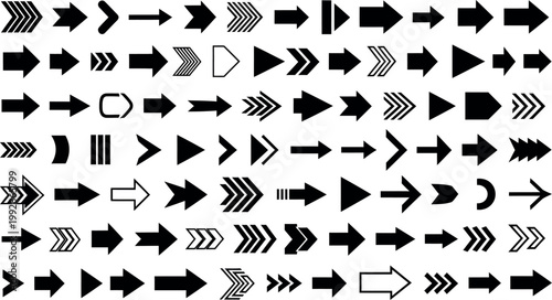 Collection of diverse arrow icons a comprehensive set for directional and indicative design elements