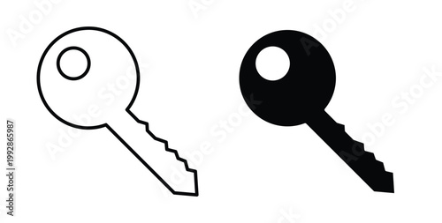 key icon illustrations on white, Best for Design Projects