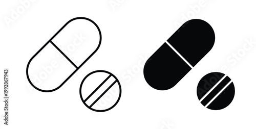 Medicine icon illustrations on white, Best for Design Projects