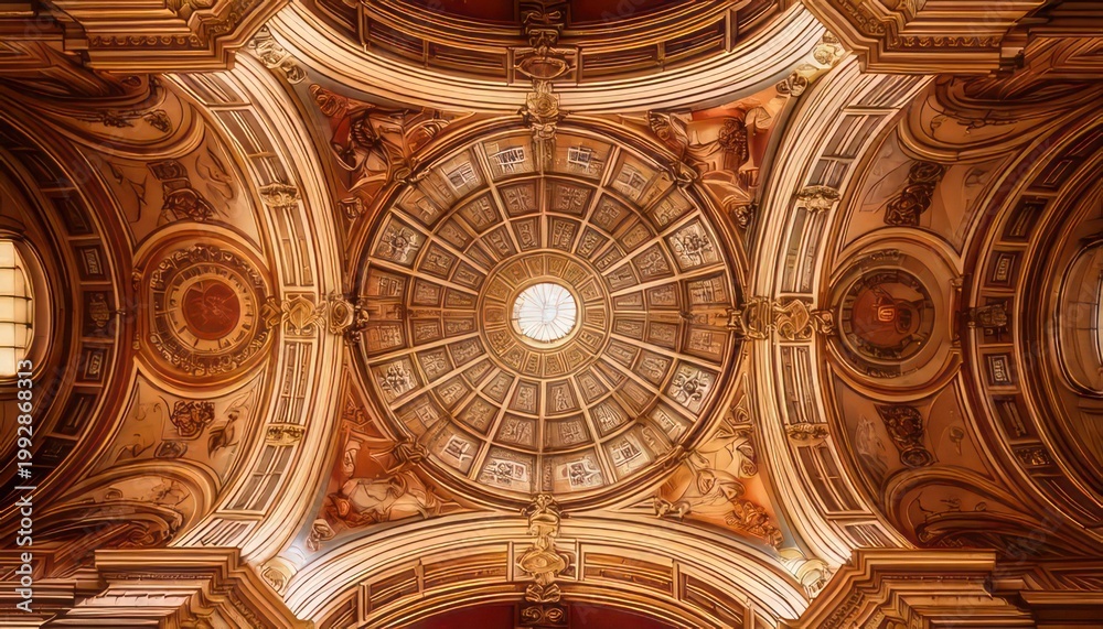 Fototapeta premium Ornate Dome Interior - A Symphony of Art and Architecture.