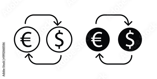 Money exchange icon illustrations on white, Best for Design Projects