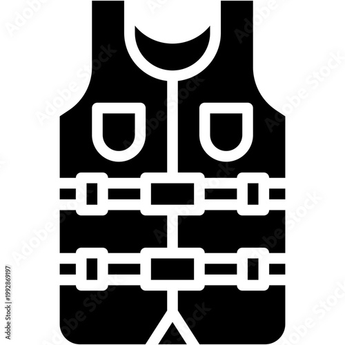 Lifesaver Life Vest Safety Jacket Vector Icon Showing Rescue Equipment and Emergency Gear