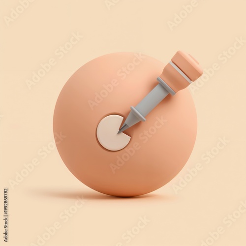 Injection concept shows needle entering the body for vaccination