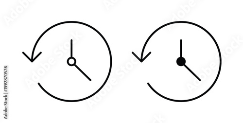 Past time icon illustrations on white, Best for Design Projects