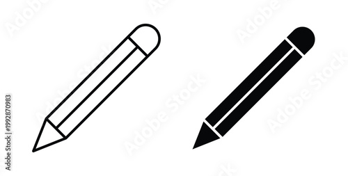 Pencil icon illustrations on white, Best for Design Projects