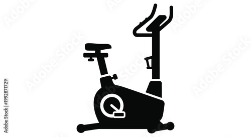 A black silhouette of a stationary exercise bike a fitness icon silhouette