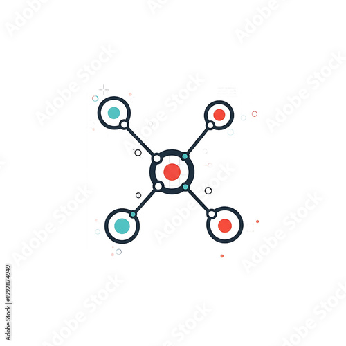 Colorful Network Connection Diagram Illustration.
