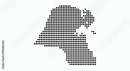 Black Circle Dotted Map of Arabian Gulf Region Country — Minimalist Halftone Geographic Silhouette Vector for Data Visualization and Business Presentation Isolated on White