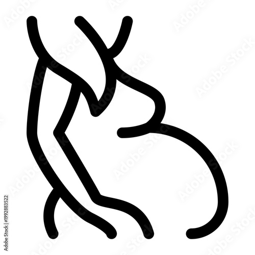 Pregnant Woman Icon, Maternity Symbol, Expectant Mother Sign, Pregnancy Health Pictogram