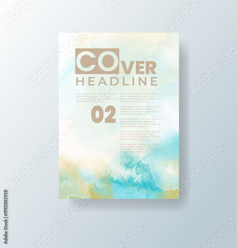 cards with bright colorful vector watercolor background. Design for your date, postcard, banner.