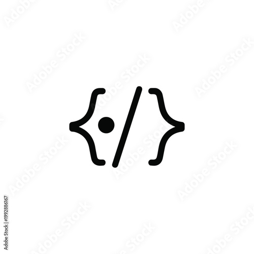 Software code script brackets development programming tech icon vector