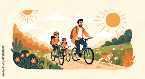 A simple, modern illustration of orange and green flowers with bold shapes. Ideal for backgrounds, websites, or branding seeking a fresh and organic a