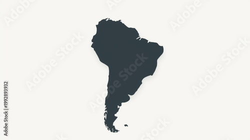 South America continent map illustration for travel and geography educational materials