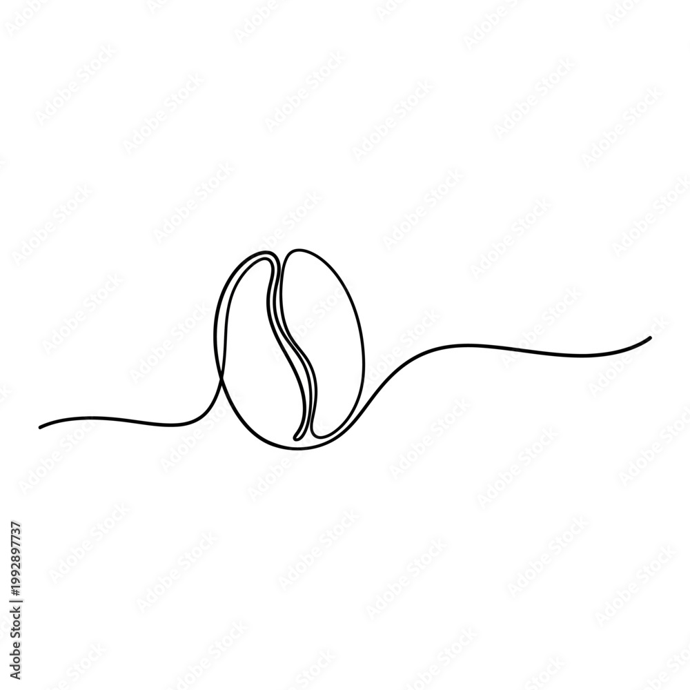 Obraz premium Minimalist Coffee Bean Line Art - Single Continuous Line Drawing