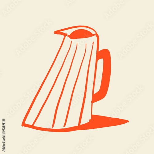 Hand-drawn illustration of coffee and beverage elements in doodle style. Ideal for menu design, cafe branding, packaging, beverage concepts, cafe culture, hot drinks, morning routine, and barista 
