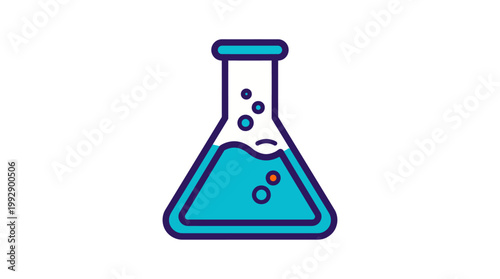 A beaker contains colorful liquids in a laboratory setting for science experiments