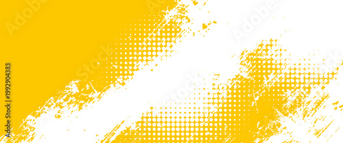 Abstrac yellow grunge texture background with halftone effect vector.