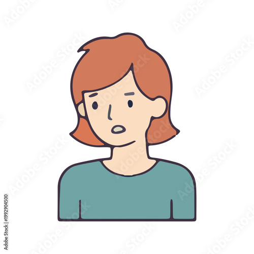 Confused Young Woman Illustration