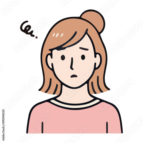 Confused Young Woman Illustration