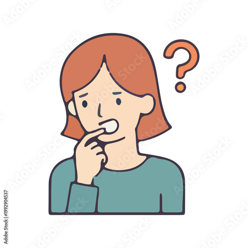 Confused Woman Thinking Illustration