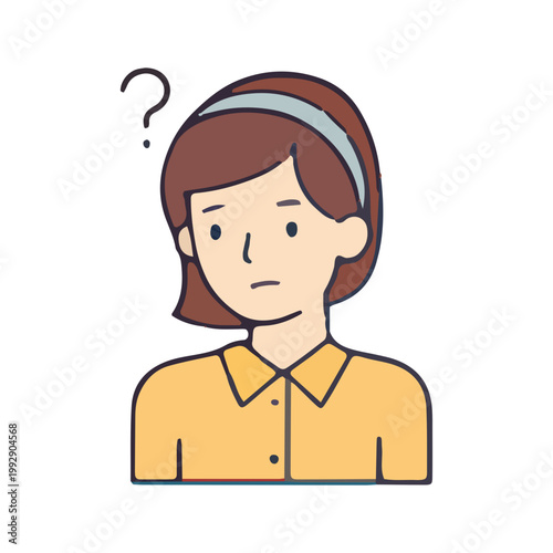 Confused Woman Thinking Illustration
