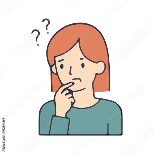 Confused Woman Thinking Illustration