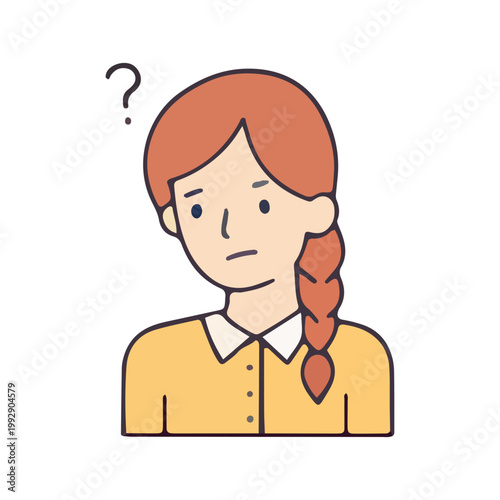 Confused Young Woman Illustration
