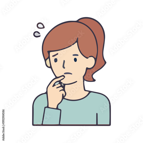 Worried Woman Thinking Illustration