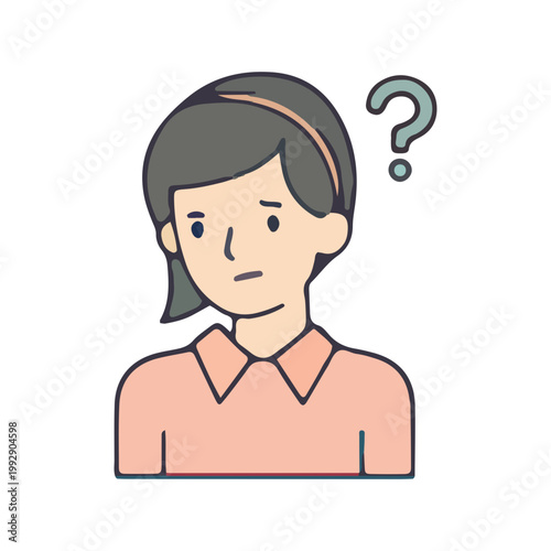Confused Woman Thinking Illustration
