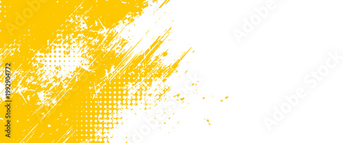 Abstrac yellow grunge texture background with halftone effect vector.