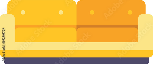 Yellow sofa representing modern living room furniture and interior design