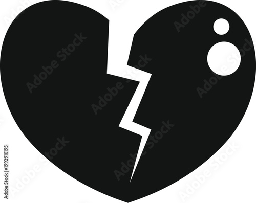 Broken heart symbol representing heartache, divorce, and love breaking apart