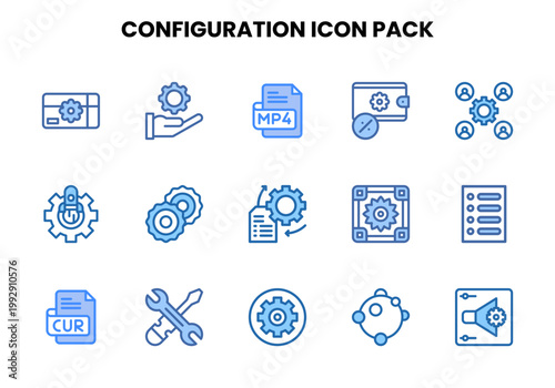 Configuration Two Colour Collection Icons Pack