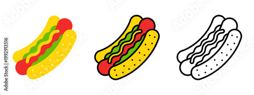 Hot dog fast food sausage bread street meal snack