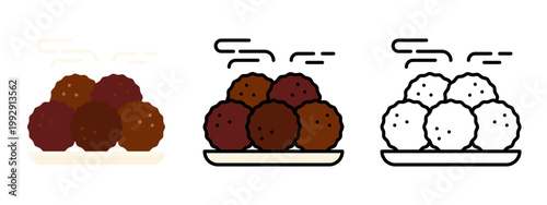 Meatball dish cooked meat protein meal food icon