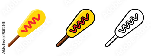 Corndog fried sausage snack street fast food stick
