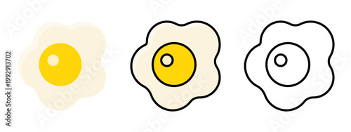 Fried egg breakfast healthy protein food meal icon