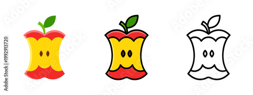 Apple core fruit healthy vegan organic food leftover