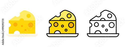 Cheese slice dairy food milk product ingredient icon
